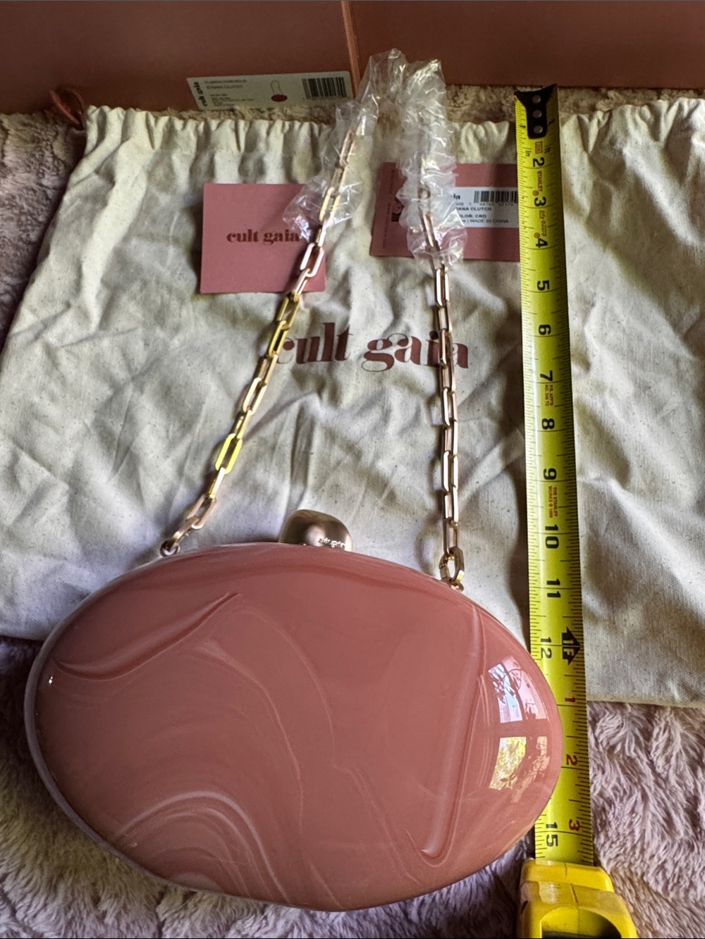 cult gaia glossy marbled resin clutch in mauve - Picture 15 of 15
